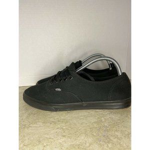 Vans Black Canvas Lace Up Off the Wall Sneakers Tennis Shoes Mens  7.5 Wm 9 Euc